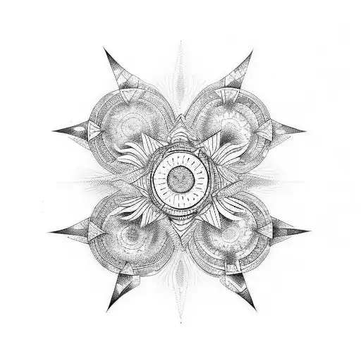 full moon with a halo of light  tattoo design idea