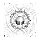 full moon with a halo of light  tattoo design idea