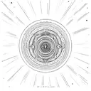full moon with a halo of light  tattoo design idea