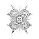 full moon with a halo of light  tattoo design idea