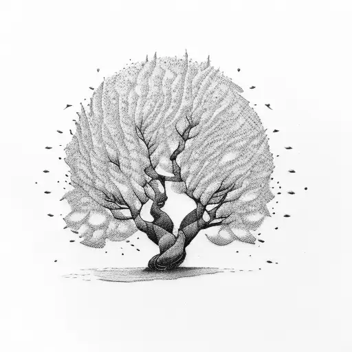 peach tree of wisdom tattoo design idea