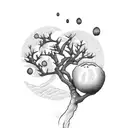 peach tree of wisdom tattoo design idea