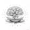 peach tree of wisdom tattoo design idea