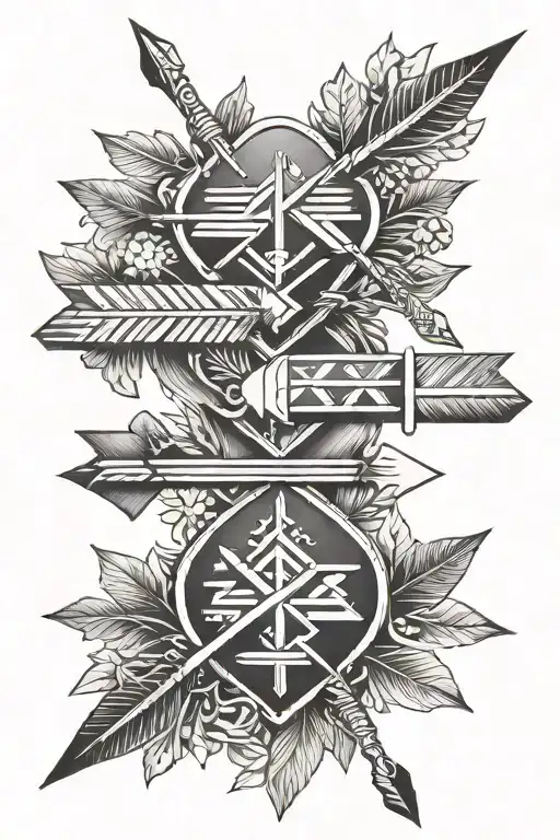 arrows which represent three friends tattoo design idea