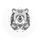 A bear's face is divided in two on one side an adult bear and on the other a bear cub tattoo design idea