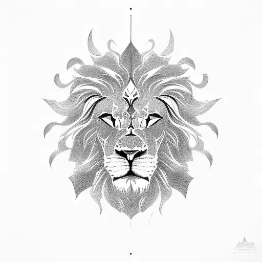 Lion face, showd ravana face tattoo design idea
