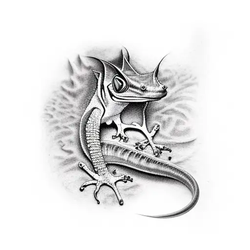 crested gecko tattoo design idea