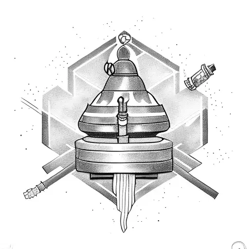Explosive artillery shell tattoo design idea