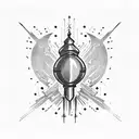 Explosive artillery shell tattoo design idea