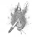 Explosive artillery shell tattoo design idea