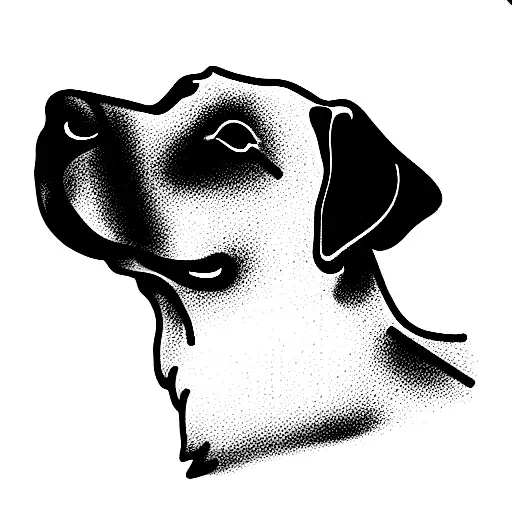 black lab silhouette tattoo design idea