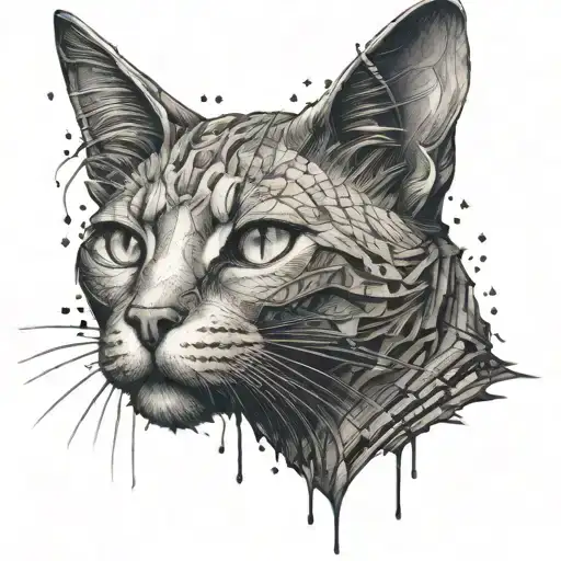 Cat posing as the Statue of Liberty USA tattoo design idea