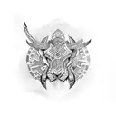 tribal taurus with date of birth tattoo design idea