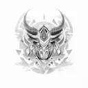 tribal taurus with date of birth tattoo design idea
