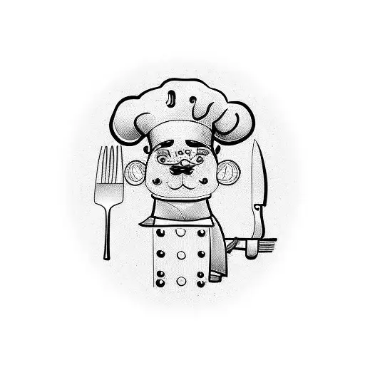 kitchen chef tattoo with knifes  tattoo design idea