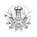kitchen chef tattoo with knifes  tattoo design idea