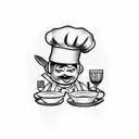 kitchen chef tattoo with knifes  tattoo design idea