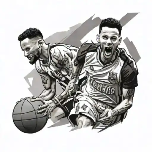 stephen curry and leo messi  tattoo design idea