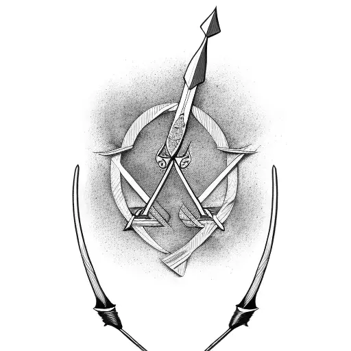 bow and arrow tattoo drawing