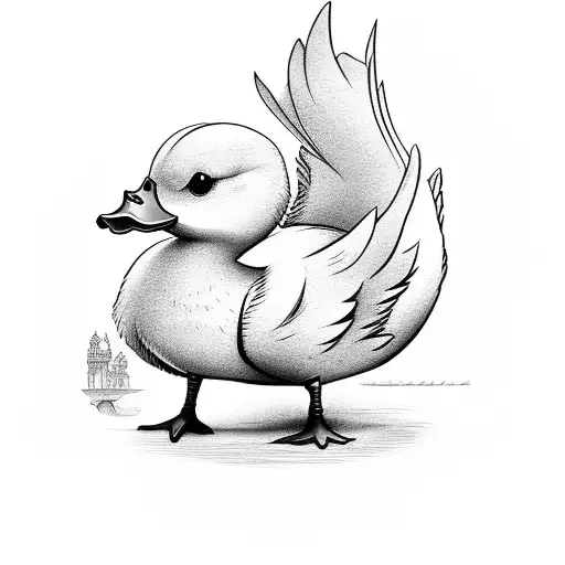 cartoon duck tattoo design idea