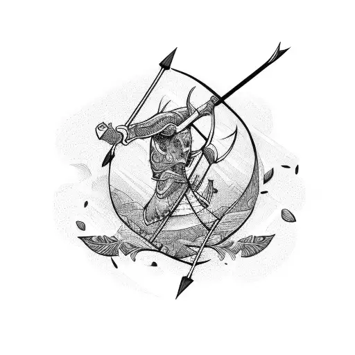 Bow and Arrow tattoo design idea