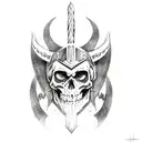 odin skull black metal witch supernatural viking tattoo design idea