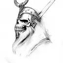 odin skull black metal witch supernatural viking tattoo design idea