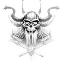 odin skull black metal witch supernatural viking tattoo design idea