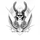 odin skull black metal witch supernatural viking tattoo design idea