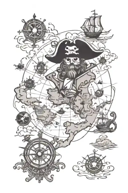 pirate map tattoo tattoo design idea