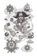 pirate map tattoo tattoo design idea