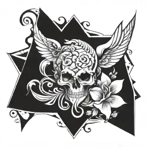 inverted v and normal v tattoo design idea