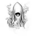 wrap around smoke and ghostly bodies tattoo design idea
