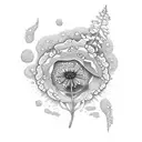 Stylised yarrow flower tattoo design idea