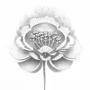 Stylised yarrow flower tattoo design idea