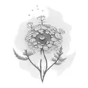 Stylised yarrow flower tattoo design idea