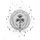 Stylised yarrow flower tattoo design idea