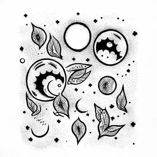 Moon tattoo design idea