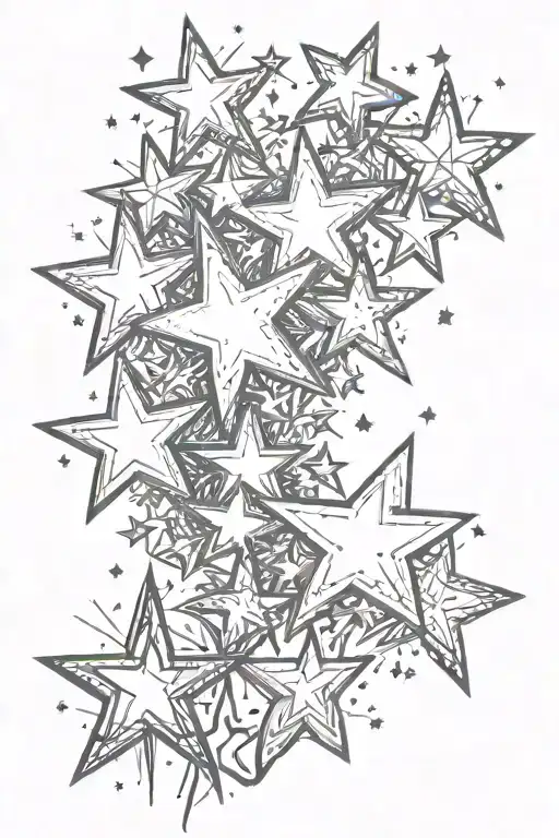 stars shining tattoo design idea