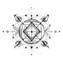 A blackwork tattoo of a constellation where the stars form the shape of a heart, representing love,  Aquarius, and Aries tattoo design idea