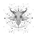 A blackwork tattoo of a constellation where the stars form the shape of a heart, representing love,  Aquarius, and Aries tattoo design idea