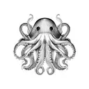 octopus with deep diving helmet tattoo design idea