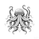 octopus with deep diving helmet tattoo design idea