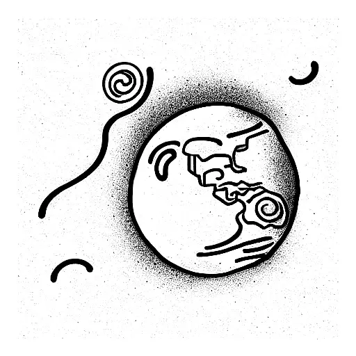 planet with ring tattoo design idea