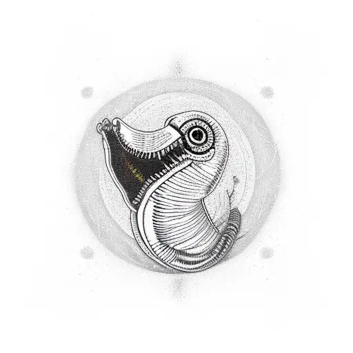 black dog, yellow bird, sandworm tattoo design idea