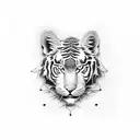 red tiger with 2001 tattoo design idea