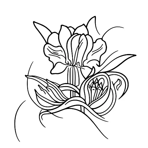 lilys and tulips tattoo design idea