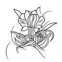 lilys and tulips tattoo design idea