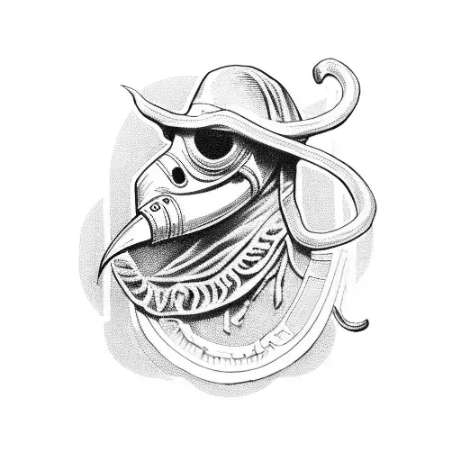 Gothic Plague Doctor Tattoo Design With Scary Bird Mask Vector, Halloween,  Gothic, Old PNG and Vector with Transparent Background for Free Download