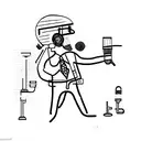 A tattoo of a scientist dancing with a microscope in hand tattoo design idea